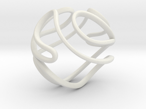 Abstract Geometric Sphere in White Natural Versatile Plastic: Small