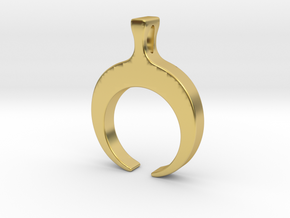 Primal moon [pendant] in Polished Brass