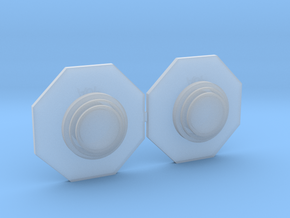 Artoo De Ago's 1:2.3 octagon ports, blank in Tan Fine Detail Plastic