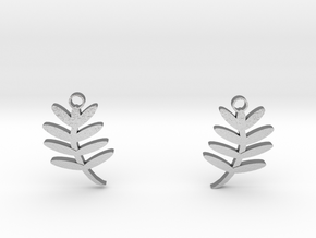 Fern Leaf Earrings in Natural Silver