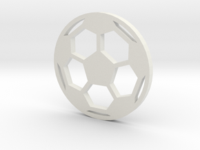 Soccer Ball - flat- filled in White Natural Versatile Plastic