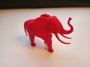 Elephant A in Red Processed Versatile Plastic