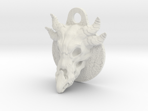 Dragonskull pendant in White Natural Versatile Plastic