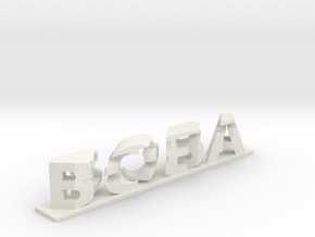 Boba Fett 3D Dual Word Illusion in White Natural Versatile Plastic