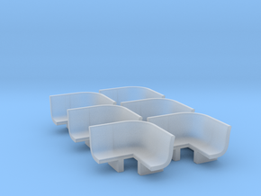 6pcs: N Scale Bench - Inside Radius in Tan Fine Detail Plastic