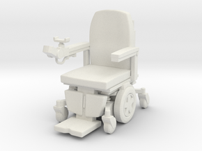 Wheelchair 03. 1:24 Scale in White Natural Versatile Plastic