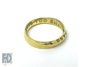 THIS TOO SHALL PASS MOBIUS RING LARGER SIZE 4.5mm  in 14k Gold Plated Brass: 9.75 / 60.875