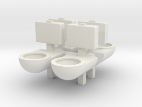 Prison Toilet (x4) 1/76 in White Natural Versatile Plastic