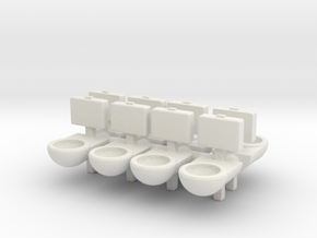 Prison Toilet (x8) 1/120 in White Natural Versatile Plastic