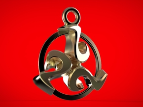 Triskele celtic pendant in Polished Bronze Steel