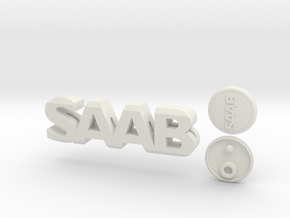 Saab Keychain Lanyard in White Natural Versatile Plastic