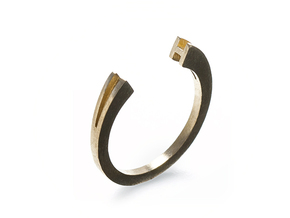 H Ring (slim) in Natural Brass: 7 / 54