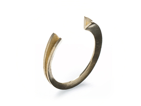 V Ring (slim) in Natural Brass: 7 / 54
