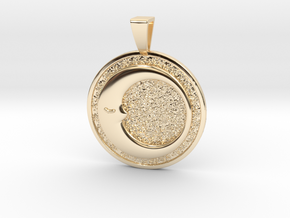Sleeping Moon Coin Pendant in 14k Gold Plated Brass