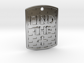 Find the Positive Dog Tag in Polished Silver