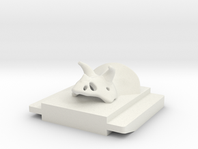accessory shoe cap Triceratops in White Natural Versatile Plastic