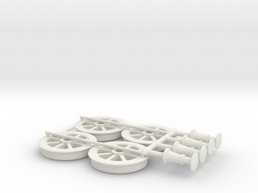 G2 wagon wheels and buffers in White Natural Versatile Plastic