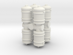 Garbage Can (x8) 1/76 in White Natural Versatile Plastic