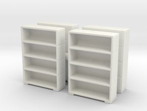 Bookshelf (x4) 1/100 in White Natural Versatile Plastic