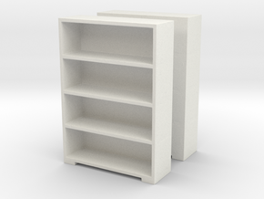 Bookshelf (x2) 1/72 in White Natural Versatile Plastic