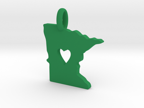I Love Minnesota Pendant in Green Processed Versatile Plastic