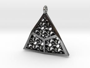 Triangulated Gyroid Pendant in Antique Silver