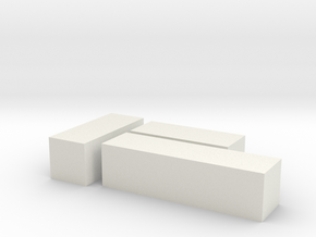 2mm scale 20' and 30' containers in White Natural Versatile Plastic