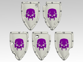 Skull 1 Kite Shields x10 in Tan Fine Detail Plastic