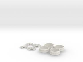 1/12 Centerlock 6 Star Wheels in White Natural Versatile Plastic