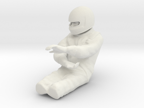 1/18 Formula Driver Turning Right in White Natural Versatile Plastic