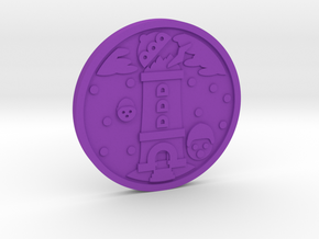The Tower Coin in Purple Processed Versatile Plastic
