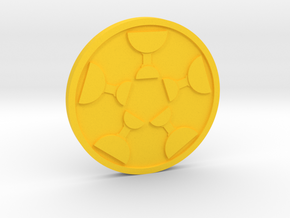 Five of Cups Coin in Yellow Processed Versatile Plastic