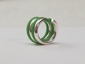 Ring Screw Multicolour in Fine Detail Polished Silver: 7.5 / 55.5