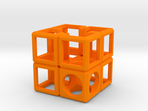 SCULPTURE Cube-Base for 48mm 3d-Cross in Orange Processed Versatile Plastic