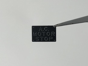 HO Scale “A.C. Motor Stop” Signs in Tan Fine Detail Plastic