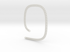 Curb chain necklace 21 inch 8 mm  in White Natural Versatile Plastic