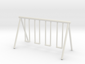 Playground Swing - HO 87:1 Scale in White Natural Versatile Plastic