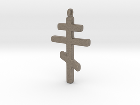 Byzantine Cross in Matte Bronzed-Silver Steel