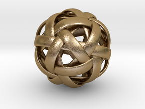 TenBandIcosahedron.stl in Polished Gold Steel