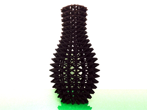 Exoskeleton Vase in Black Natural Versatile Plastic