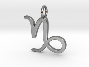 Capricorn Pendant in Polished Silver