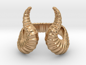 Horn Ring in Polished Bronze: 8 / 56.75