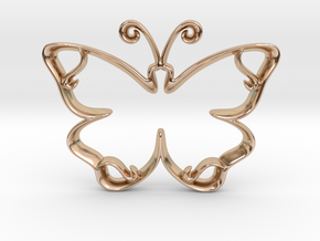 The Butterfly Pendant Necklace in 14k Rose Gold Plated Brass
