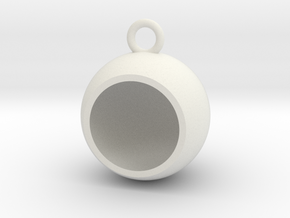 Hollow ball earring in White Premium Versatile Plastic