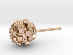 geometric bead earring in 14k Rose Gold Plated Brass