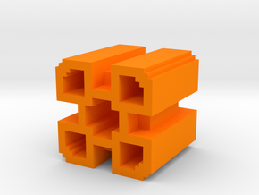 Geometry Dash 2 Demon Icon in Orange Processed Versatile Plastic