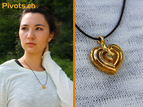 Heart Pendant 'Mylène' in Polished Brass