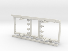 LNWR 3 comp 1st carriage underframe with footboard in White Natural Versatile Plastic
