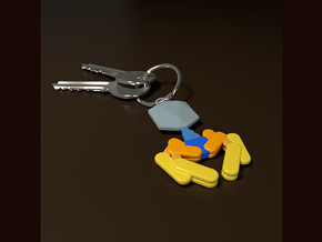 Bacteriophage Keychain in White Natural Versatile Plastic