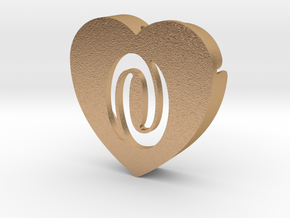 Heart shape DuoLetters print 0 in Natural Bronze